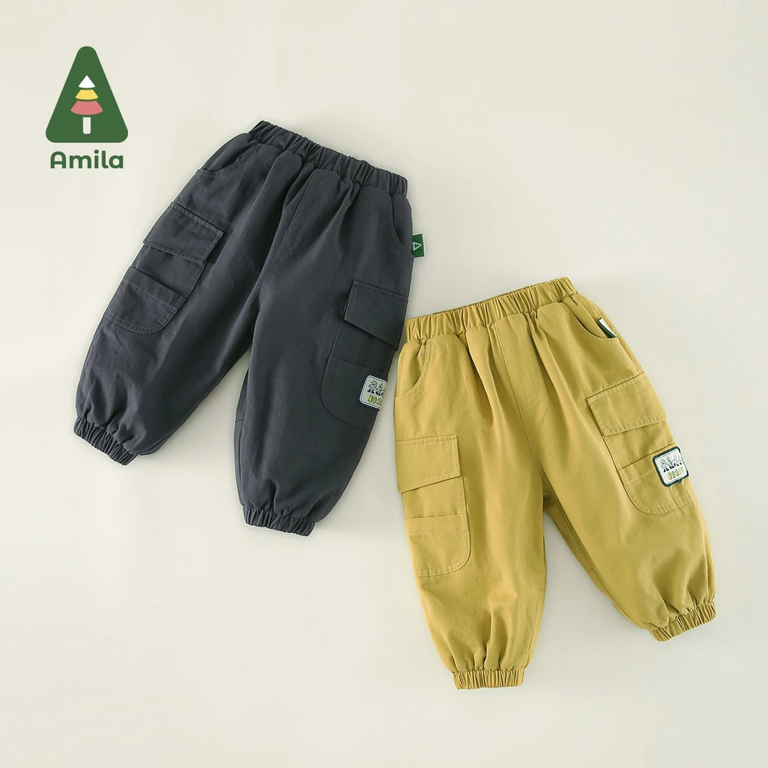 Amila男童工装裤冬季冬装1-6岁宝宝衣服啊咪啦美育童装5DMK204
