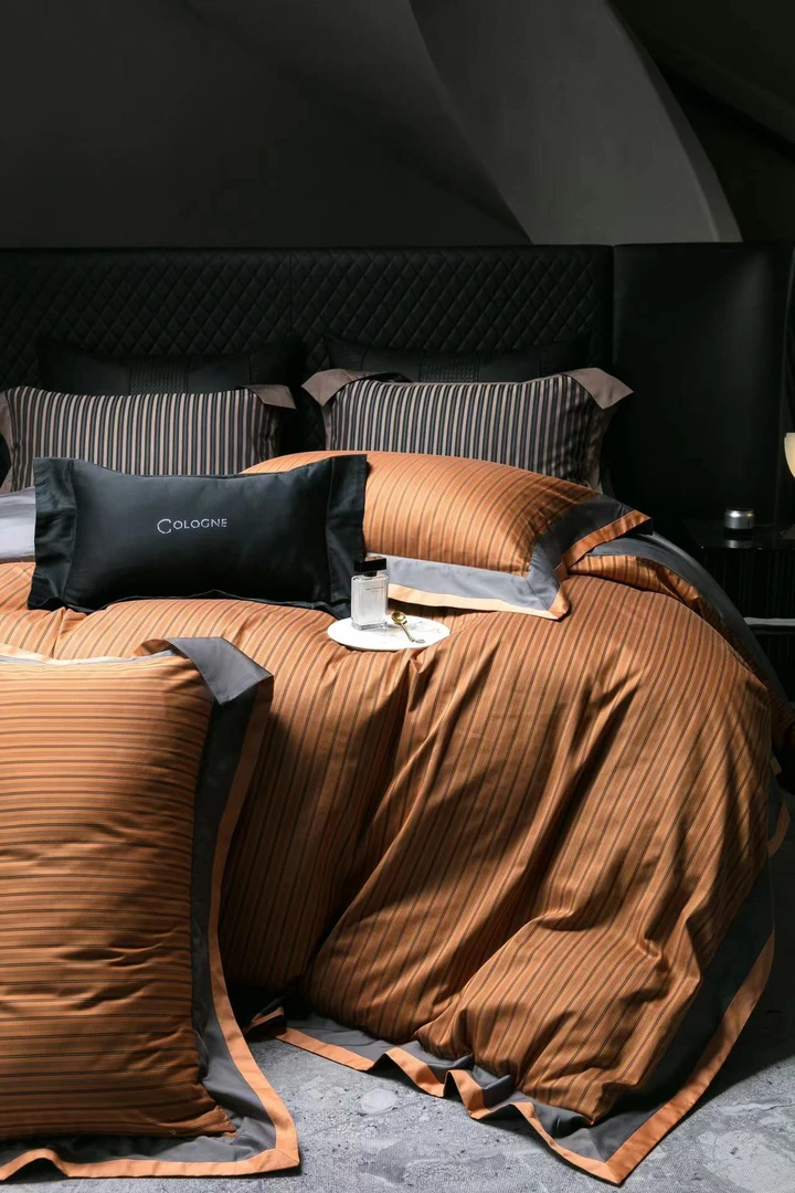 简约轻奢四季款天丝棉床单式四件套 美拉德 -琥珀橙