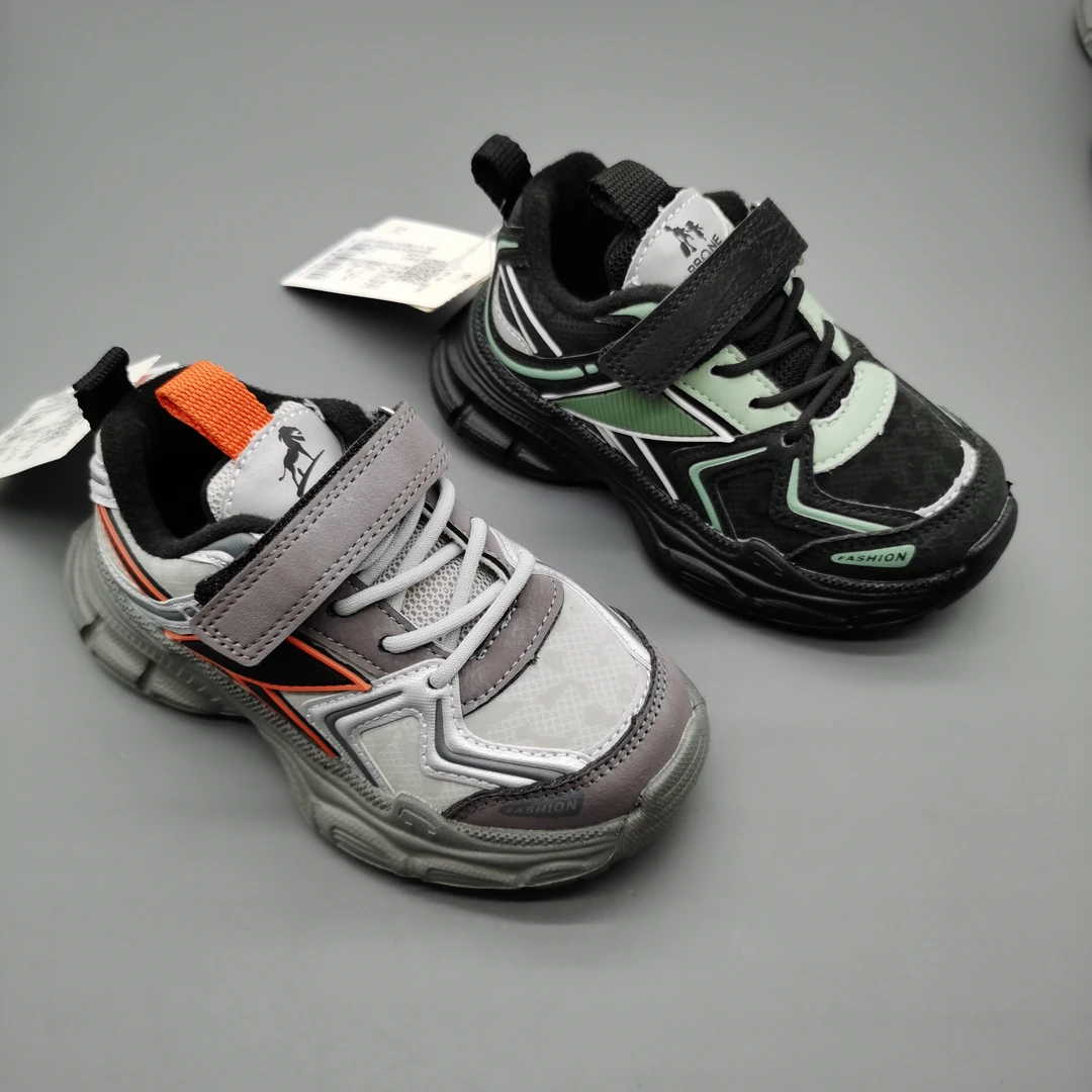 冬款磨毛加厚宝宝运动老爹鞋皮面5区 2977