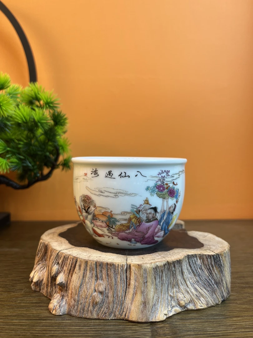 景德镇仿古泥八仙过海缸杯主人杯