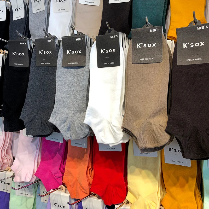 K'SOX男船袜韩国袜子简约纯色低帮棉袜短筒东大门商务袜百搭四季