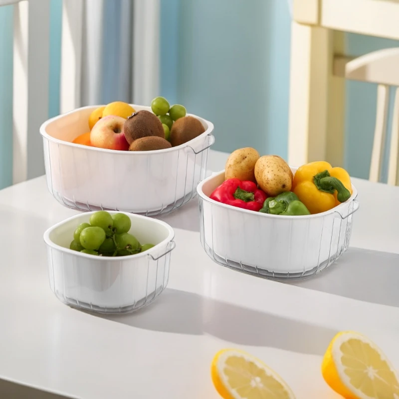 【孙小美】轻奢多功能双层沥水篮客厅茶几洗菜篮水果盘家用洗菜盆