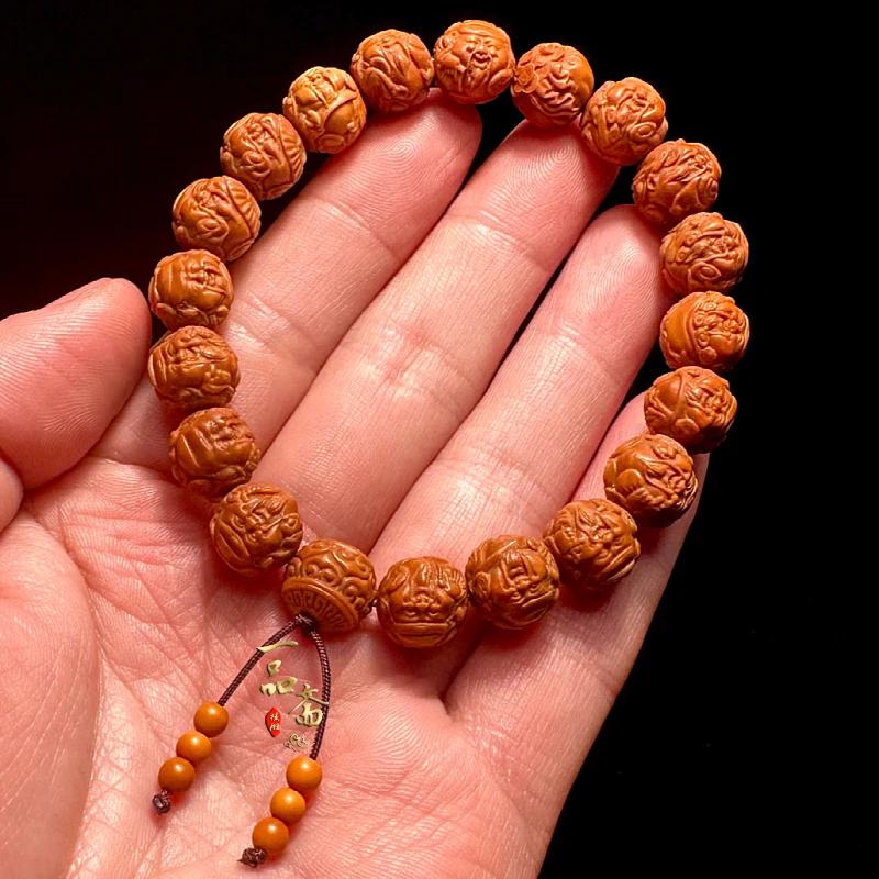 横财神猴头手串男款核雕核桃文玩桃核小籽八方来财橄榄核八大财神