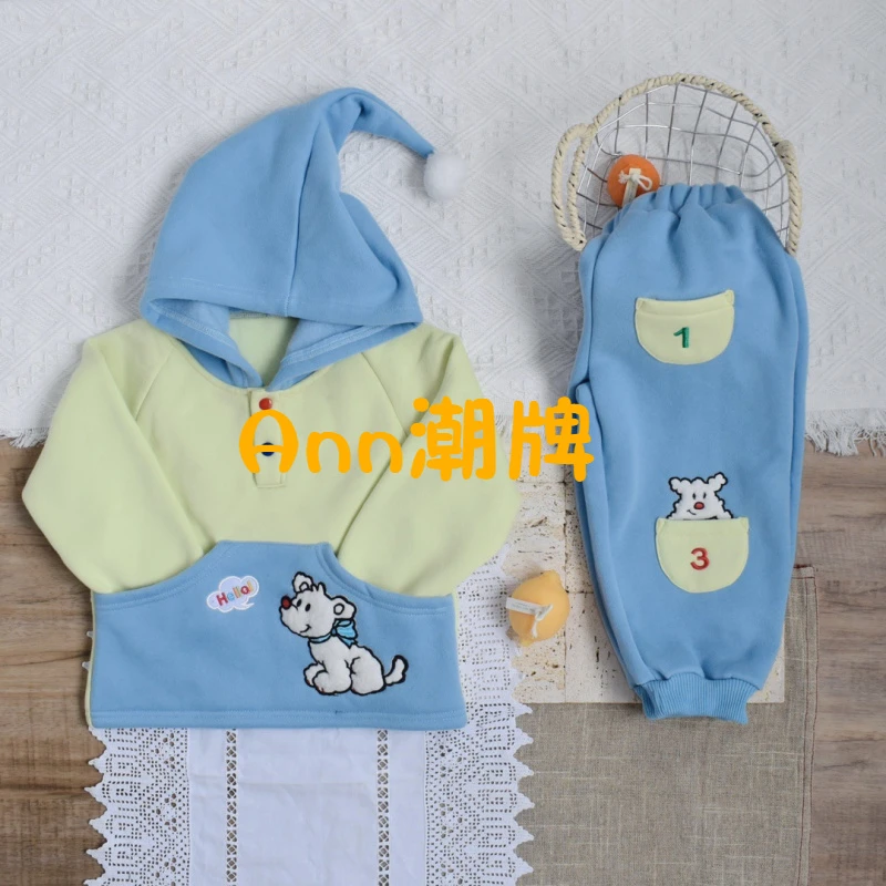 【特价】miki mini-k 巫师帽撞色连帽加绒卫衣套装 春秋