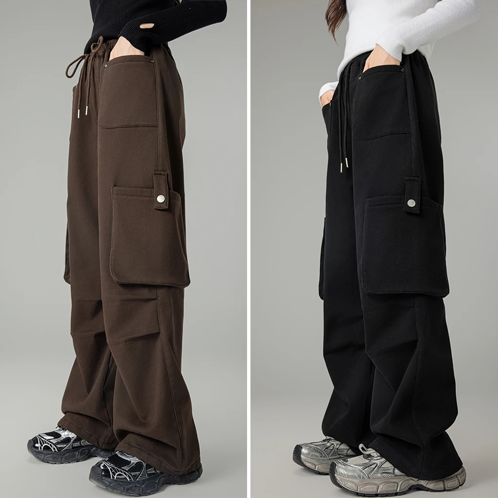 【一体绒】女大童加绒工装裤冬款2024新款洋气儿童长裤女童潮流裤子