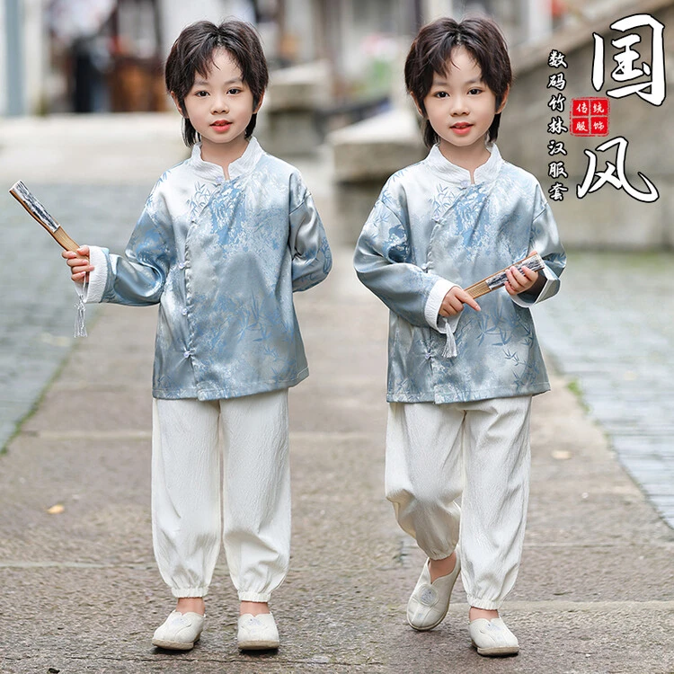 汉服男女童春秋国学服儿童古装新中式唐装幼儿园国庆国风表演出服