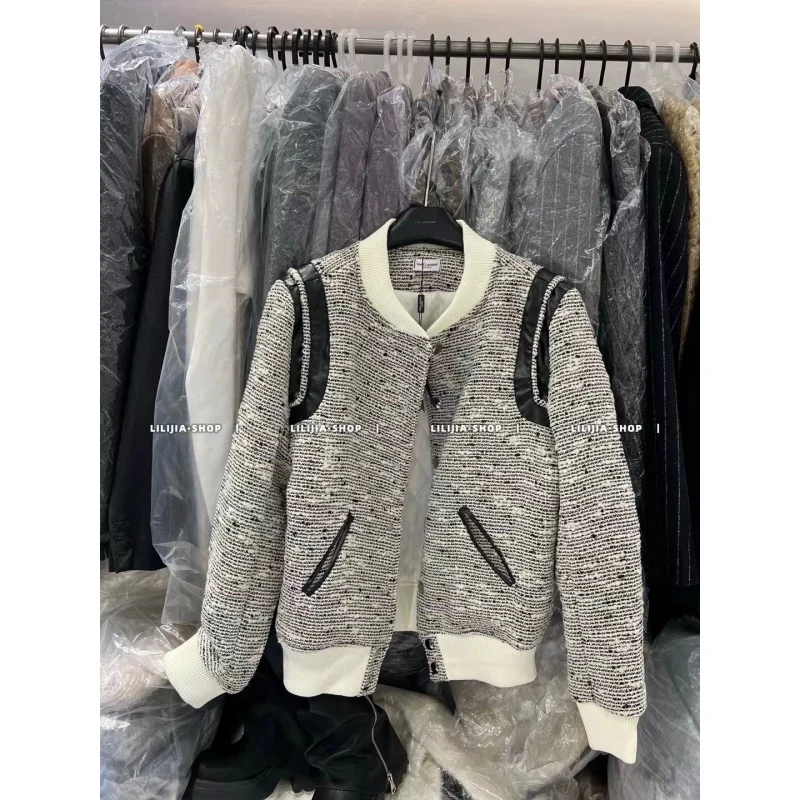 2025年单排扣小香风外套女新款秋冬季高级感宽松百搭棒球服上衣