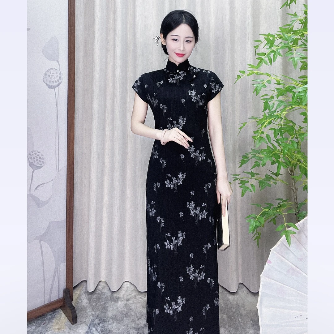 【心懂旗袍】古法旗袍版型连肩袖褶皱纹理感高级感旗袍