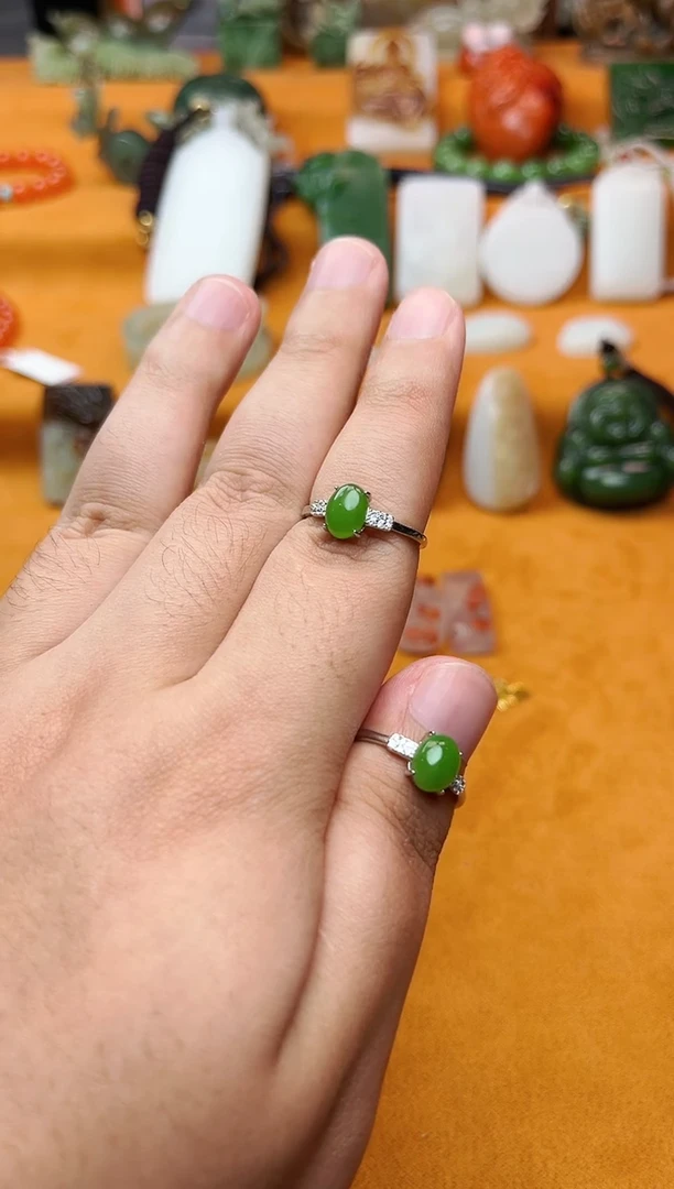 【闪购商品】和田玉戒指银S925镶嵌多样性拍一发一