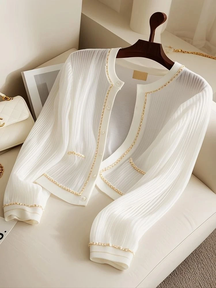 2559#法式高级感长袖洋气白色衬衫女早秋今年流行别致漂亮上衣