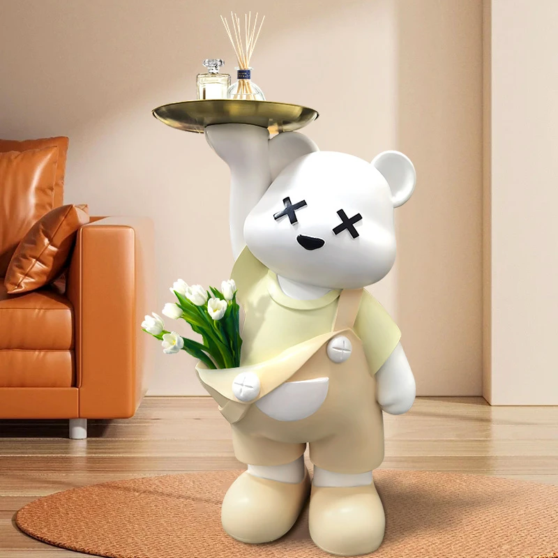 s1744 北欧轻奢暴力熊客厅玄关酒柜家居潮玩摆件托盘口袋熊4578