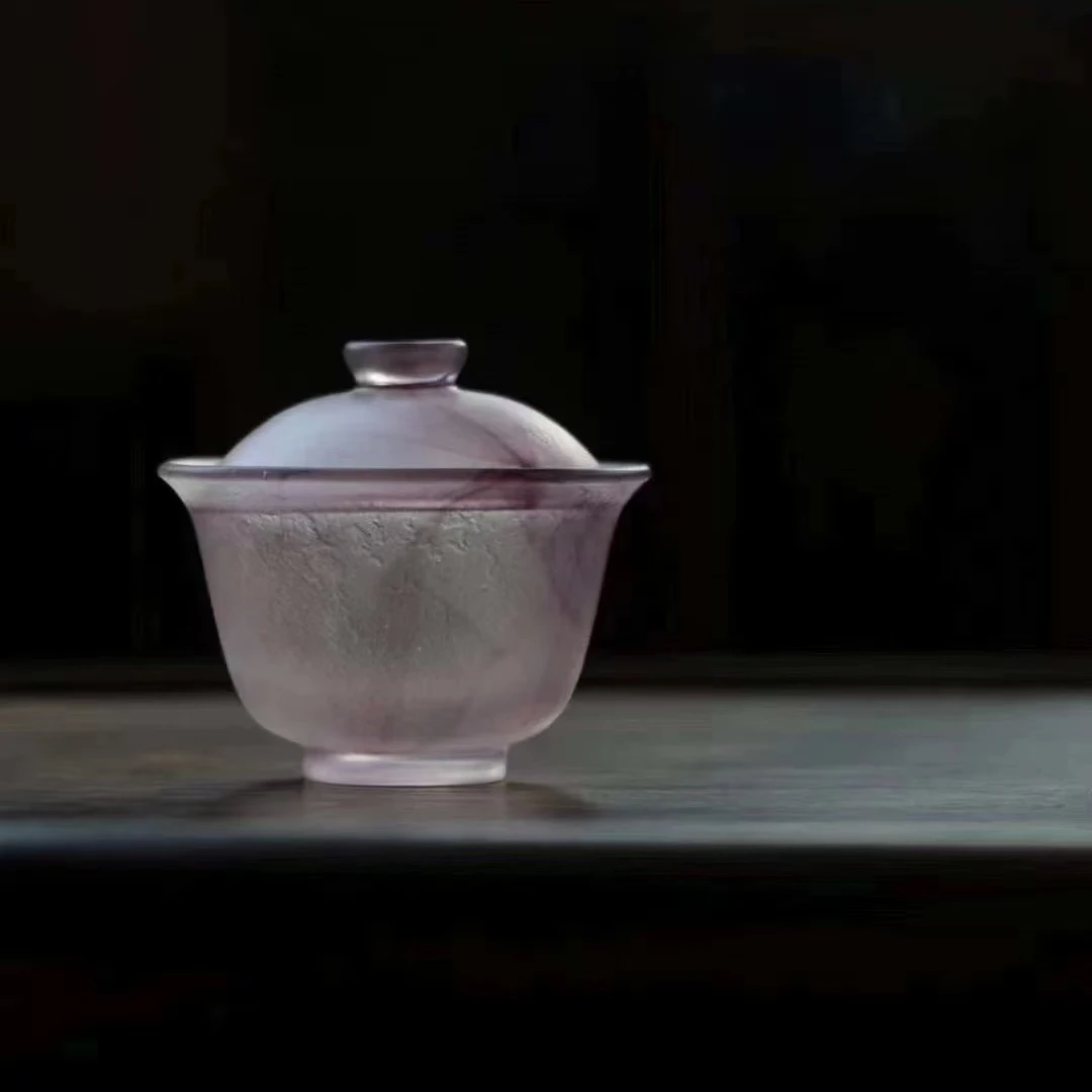 【海浪茶室】心缘堂 | 琉璃圆融盖碗凝夜紫渐变
