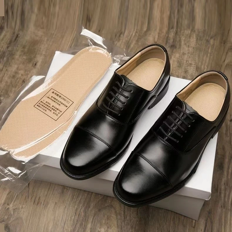 黑色干款商务皮鞋  百搭舒适透气吸汗柔软休闲皮鞋