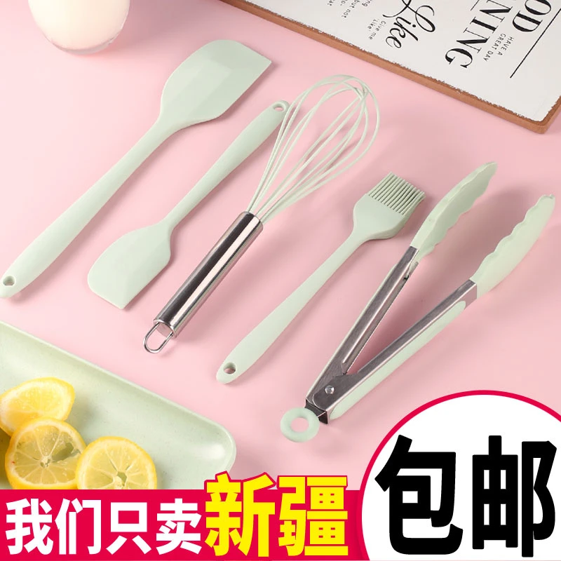 新疆包邮耐高温硅胶油刷刮刀烧烤夹食品夹子打蛋器房烘焙工具刷子