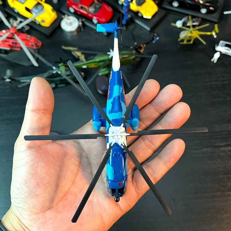 1：144合金飞机模型中国军机直八海军迷彩色直升机旋翼机成品摆件