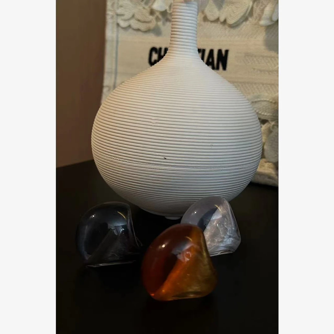 非金属亚克力戒指 紫紫 中古风树脂异型戒指 ZSJB0923