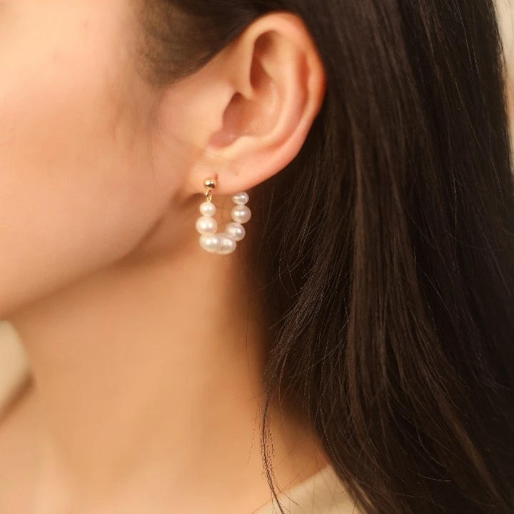 铜合金耳饰 【UU】微笑气质百搭珠珠耳环 H071