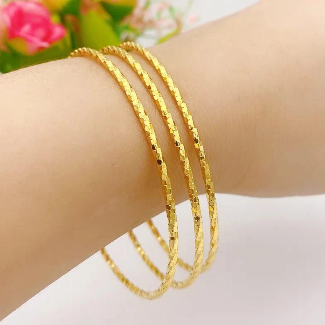 铜合金手镯 三生三世手镯 三个圈 60圈口 镯子实心精美细款细圈