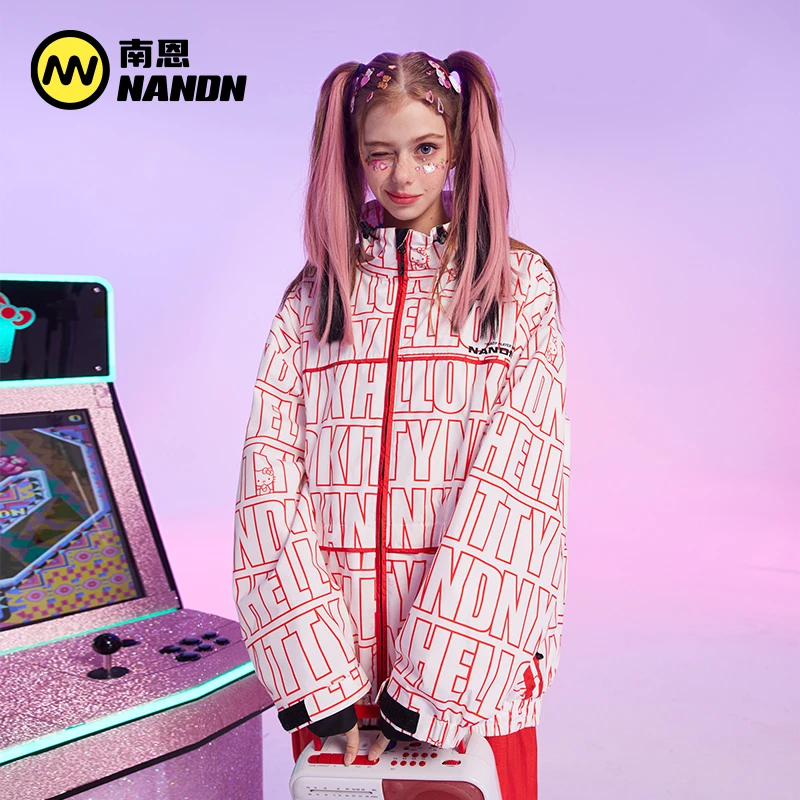 南恩HelloKittyX单板滑雪服女款防水防风专业美式保暖情侣滑雪裤