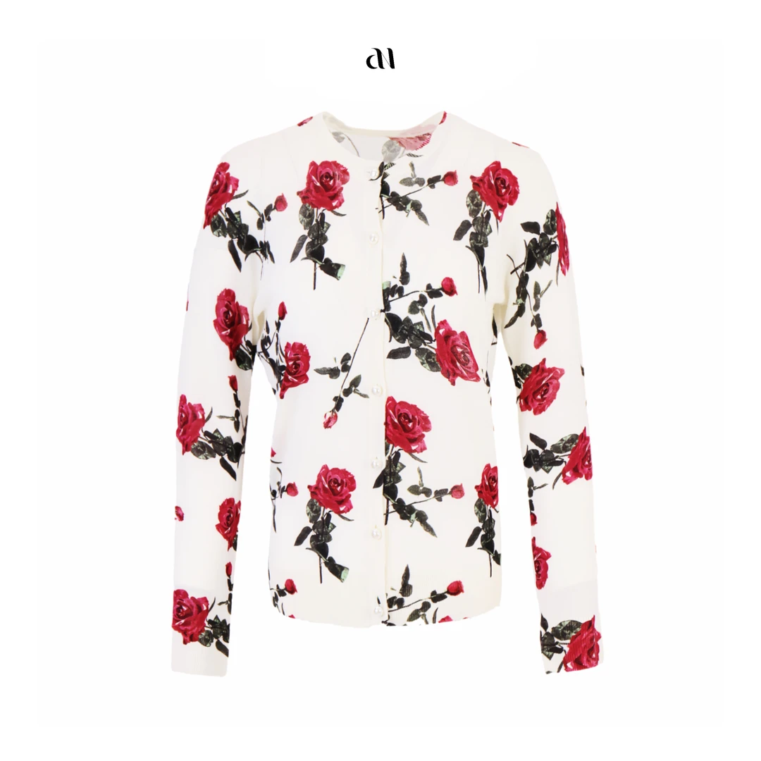 Aiko 专属针织印花开衫