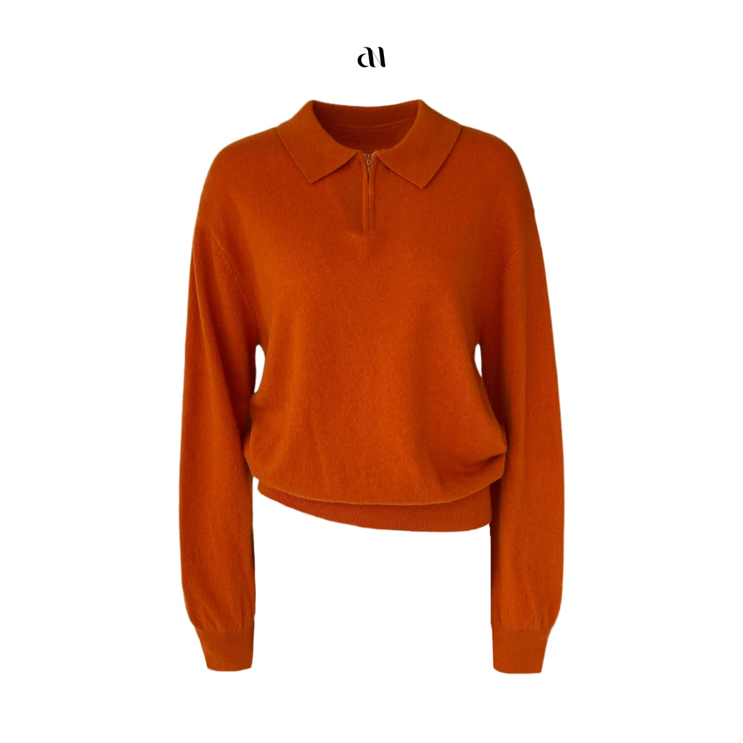 Aiko专属 轻熟风翻领毛衣 软糯洋气针织衫