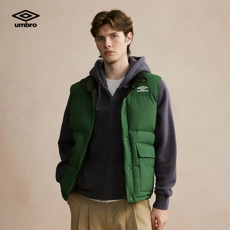 Umbro/茵宝羽绒马甲羽绒服两面穿秋冬立领大口袋男款U2324451025