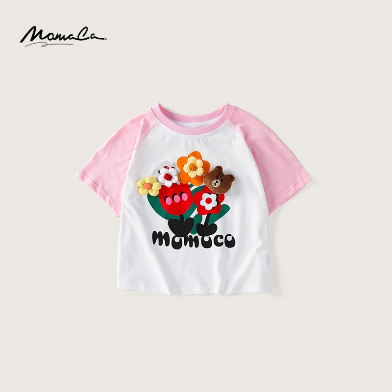 MOMOCO女童夏季2024新款可爱百搭立体公仔T恤75630235049