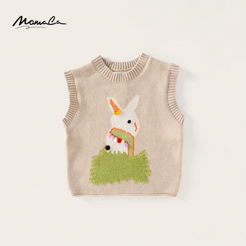 MOMOCO2024款秋季女童卡通立体兔子毛绒背心马甲75780130001