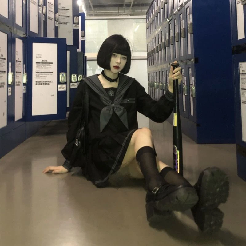 【岁樱】城南诗中意原创水手服正统jk制服暗黑不良少女中间服秋冬