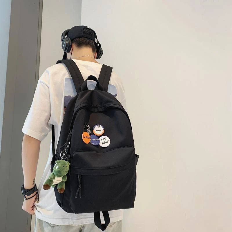 初中生高中大学生书包男士简约大容量旅行背包休闲日系潮牌双肩包