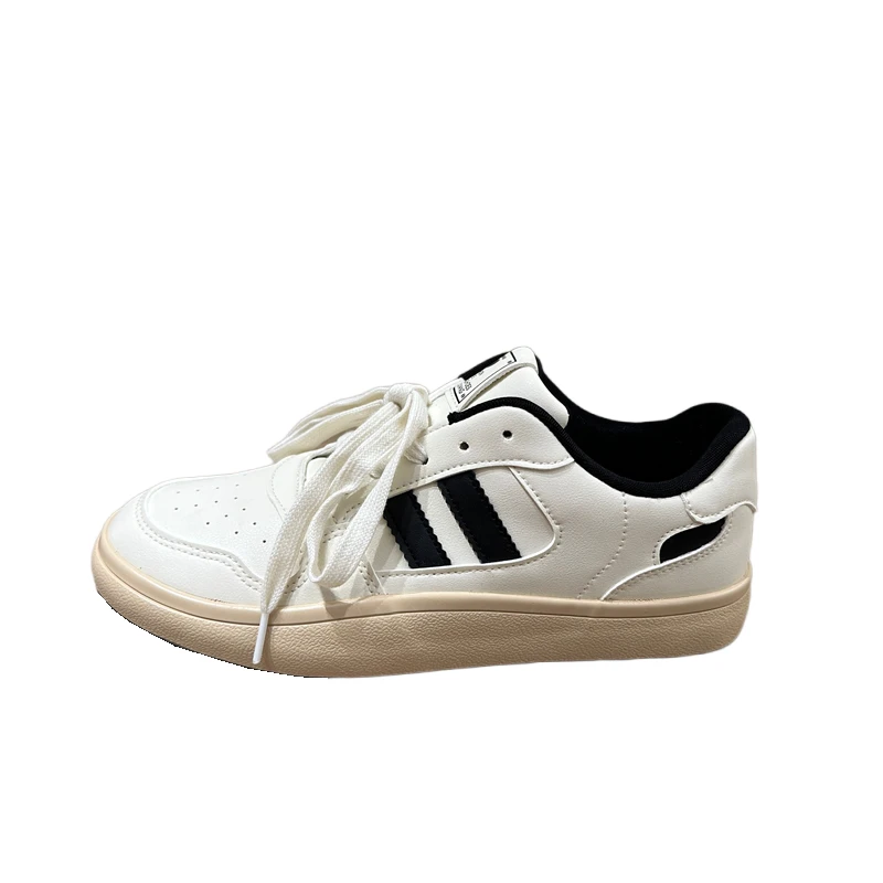 原创设计皮面小白鞋男2025新款休闲板鞋秋冬百搭小众学生厚底男鞋