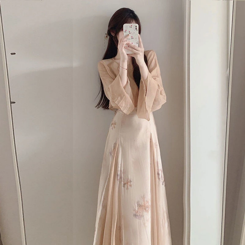 新中式轻国风禅意吊带连衣裙女夏季气质高级感法式温柔绝美长裙子