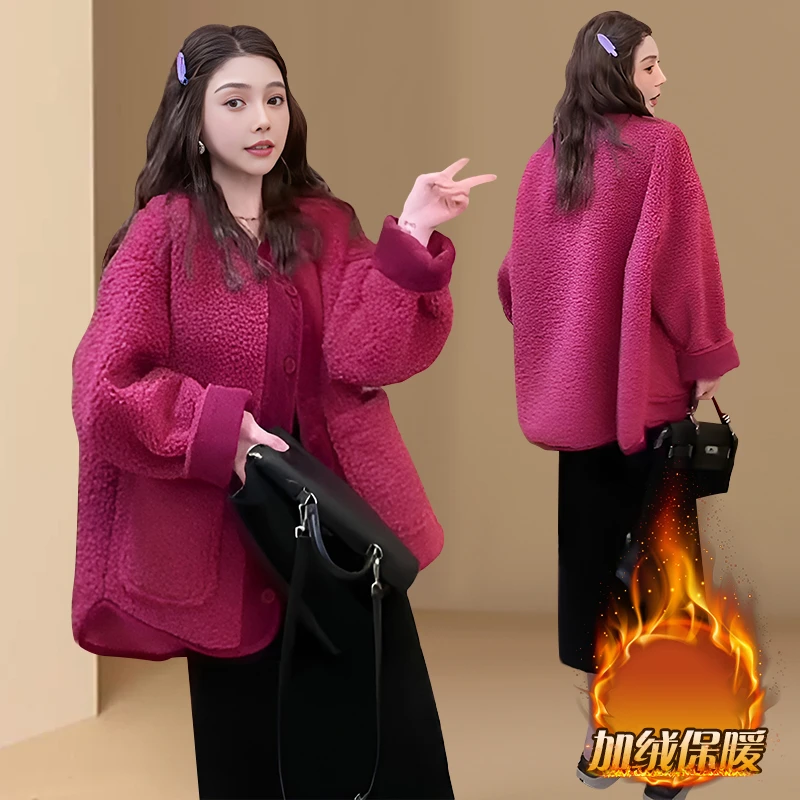 毛毛外套女新款2025爆款秋冬时尚名媛复古高级感加厚棒球服上衣