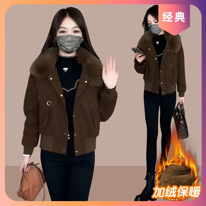 冬季2025新款爆款派克服女高级感超好看棉服加绒加厚短款棉衣外套