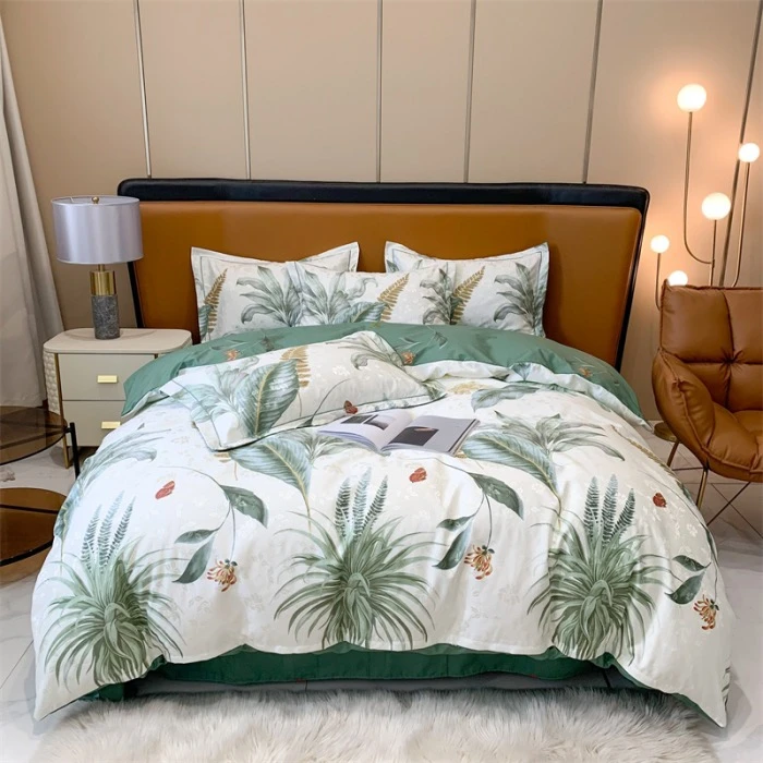 多款花型-全棉珍丝大提花新疆纯棉斜纹高支高密四件套