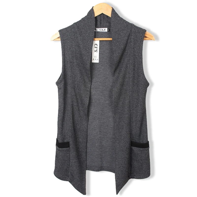 潮流马甲男韩版无袖开衫外搭春夏薄款针织马夹背心黑色无扣外套男