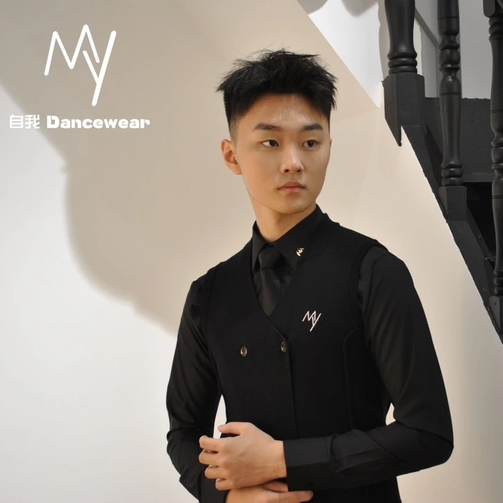 双排棕扣 针织马甲通用MY016自我 秋冬国标舞摩登舞运动专业