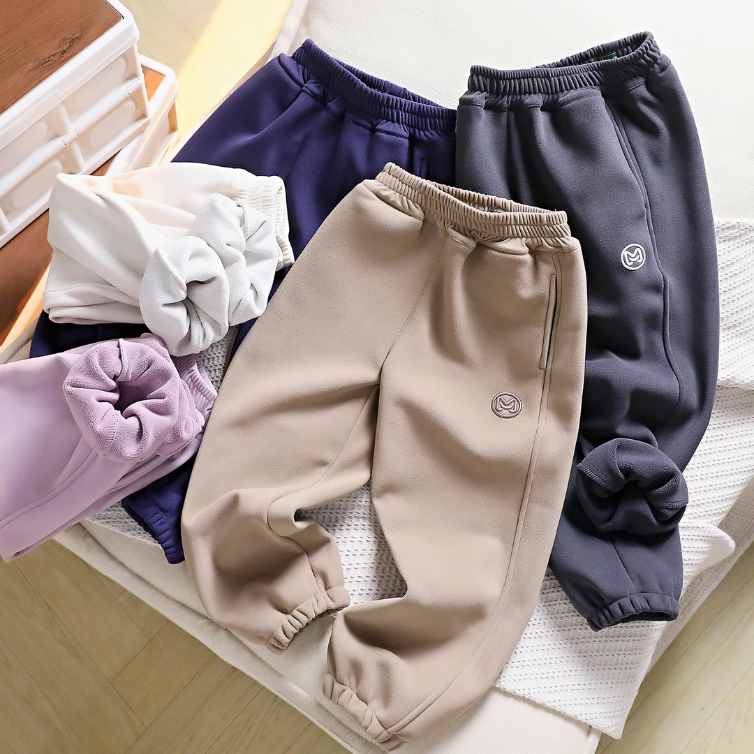 【新品】儿童加绒防风裤 潮童必备 中大童冬季高级感品质潮酷风裤子