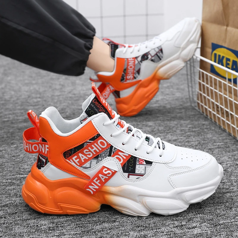 男鞋秋冬季2024新款青少年防滑时尚运动休闲跑步小白增高老爹潮鞋