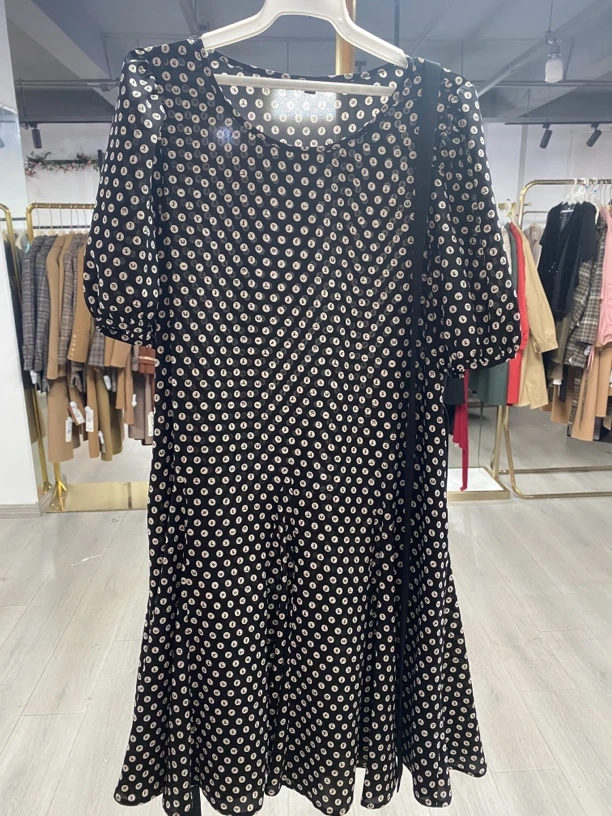 [A615黑白点连衣裙]