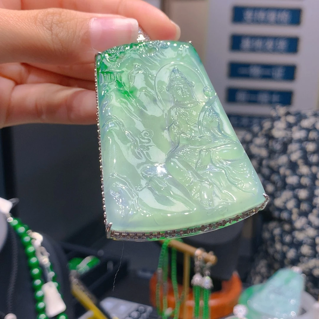 【闪购商品】翡翠颈饰银S925镶嵌9柒姐