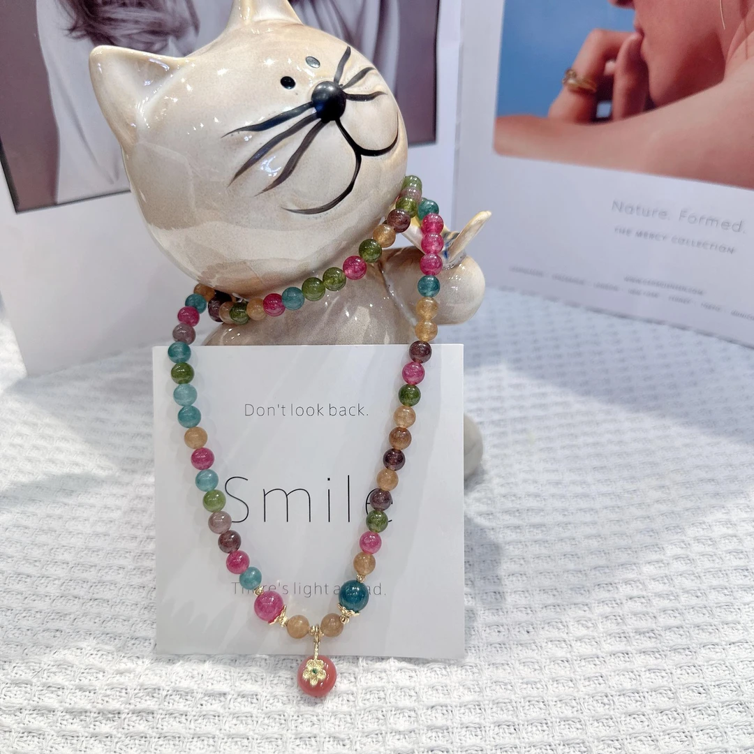 碧玺平安扣3圈手链