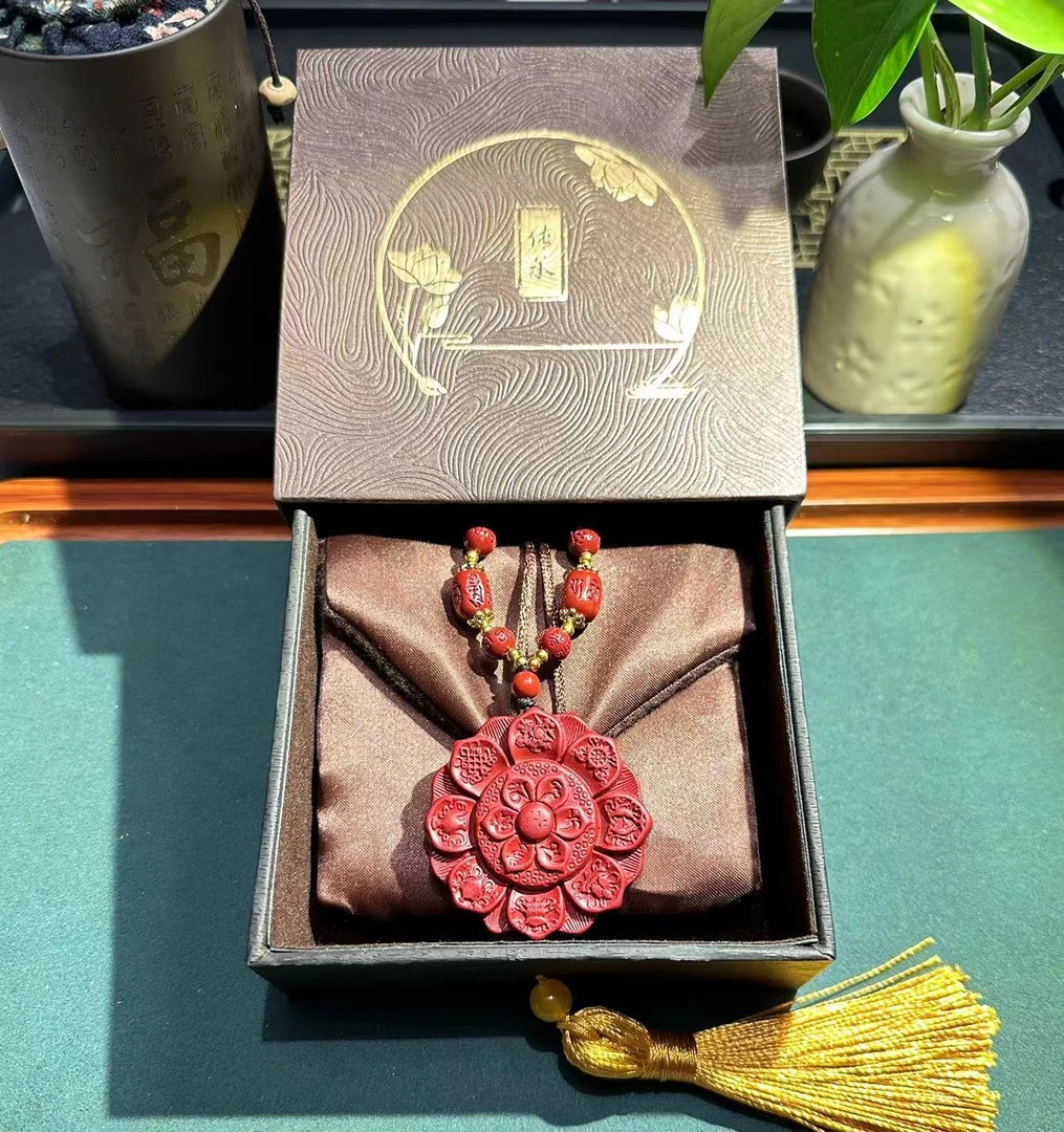 非金属吊坠 A赤阳凤凰红八宝莲花吊坠A