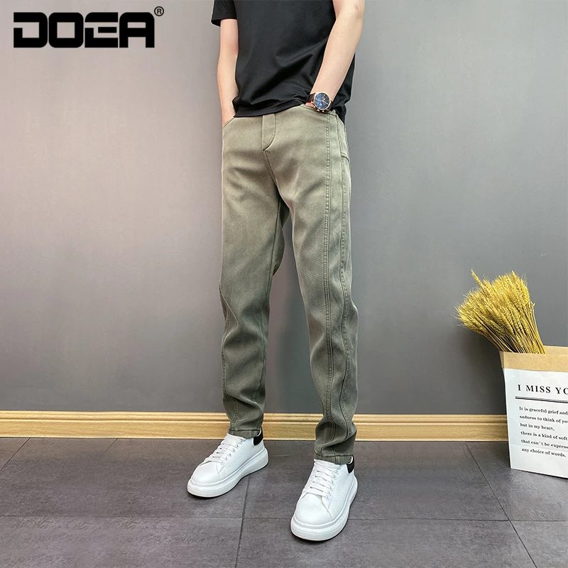 渐变水洗弹力小脚裤2025春季修身韩版原创爆款卫裤青年韩版休闲裤