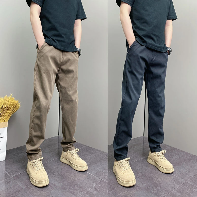 秋季新款修身显瘦小脚裤美式潮流ins弹力休闲裤青年韩版户外长裤