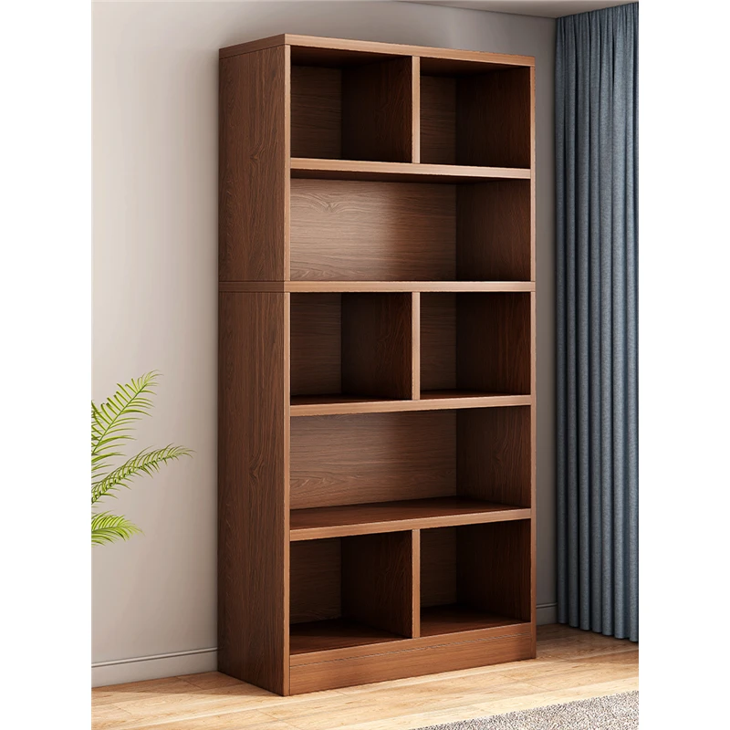 新疆西藏包邮书柜家用防尘带门置物架实木色储物柜客厅分层格子柜