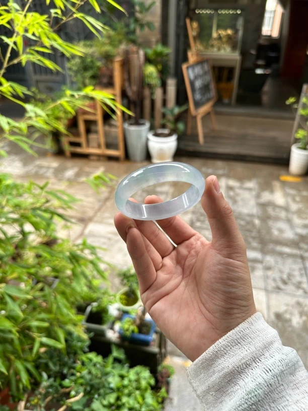 55圈口高冰莫奈花园翡翠手镯