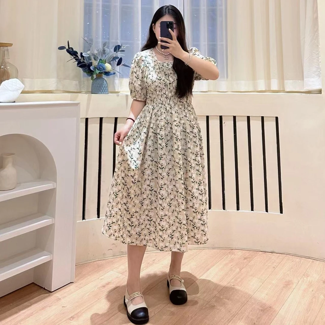 【胖大颖】【绿野仙踪】法式200斤胖mm大码收腰显瘦中长款仙女连衣裙