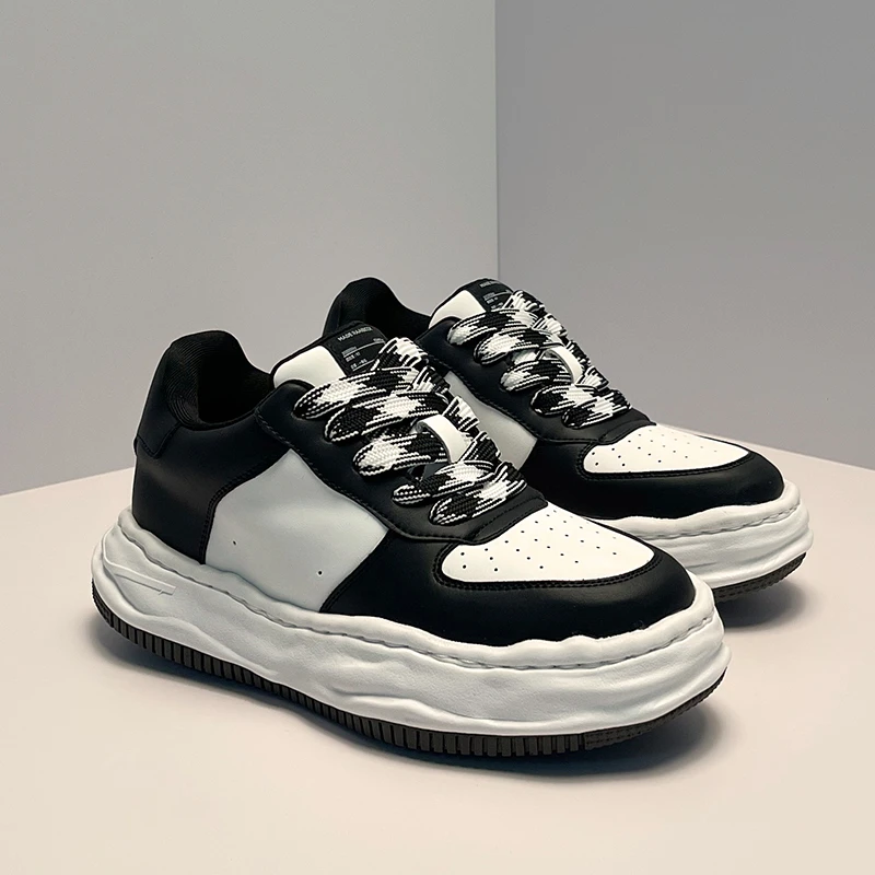 DAMAI厚底隐形内增高7cm空军溶解鞋子男女休闲小白鞋百搭熊猫板鞋