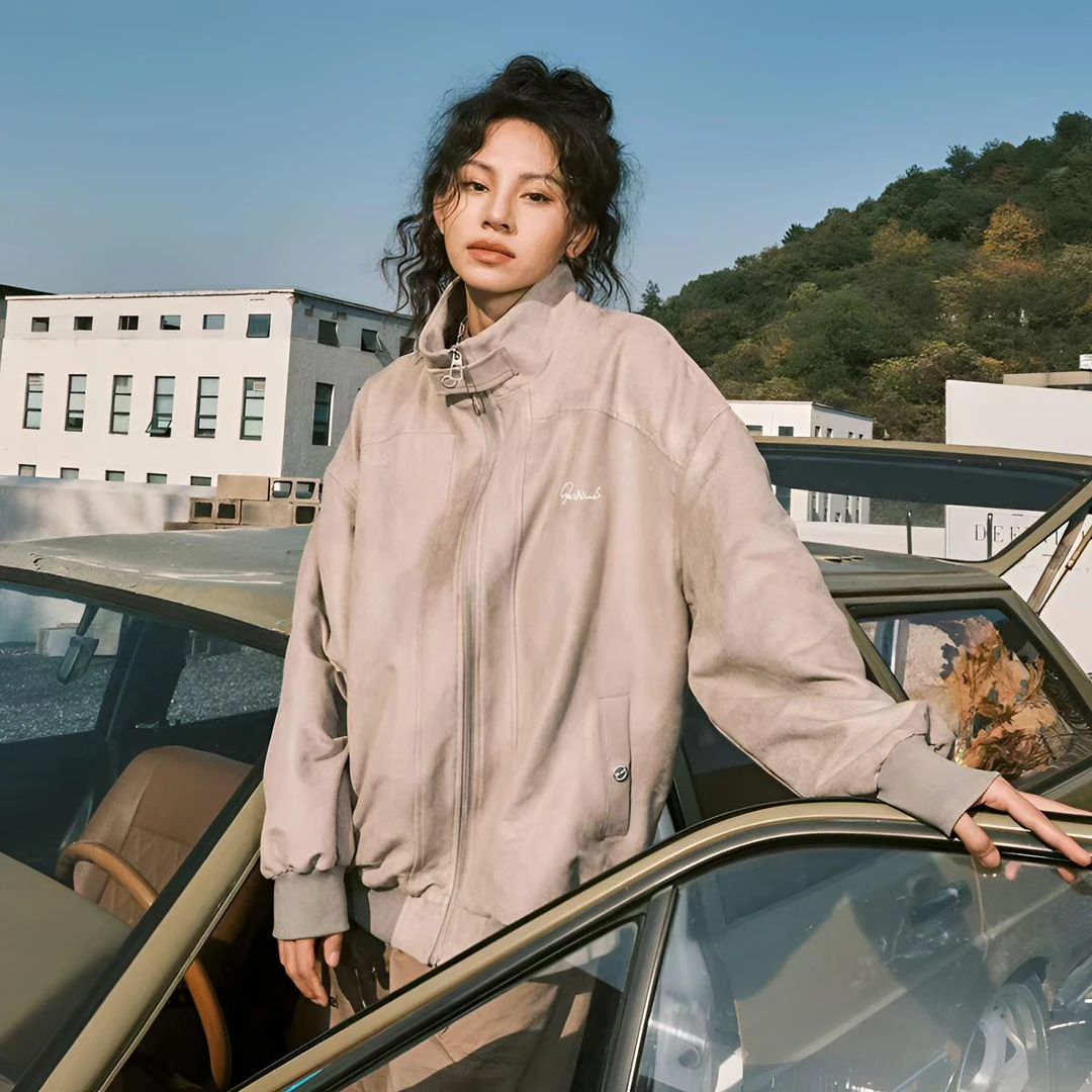 美式复古中性外套女潮牌休闲百搭韩版宽松夹克高贵上档次派克服女